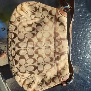 Coach Tan and Brown Crossbody Bag